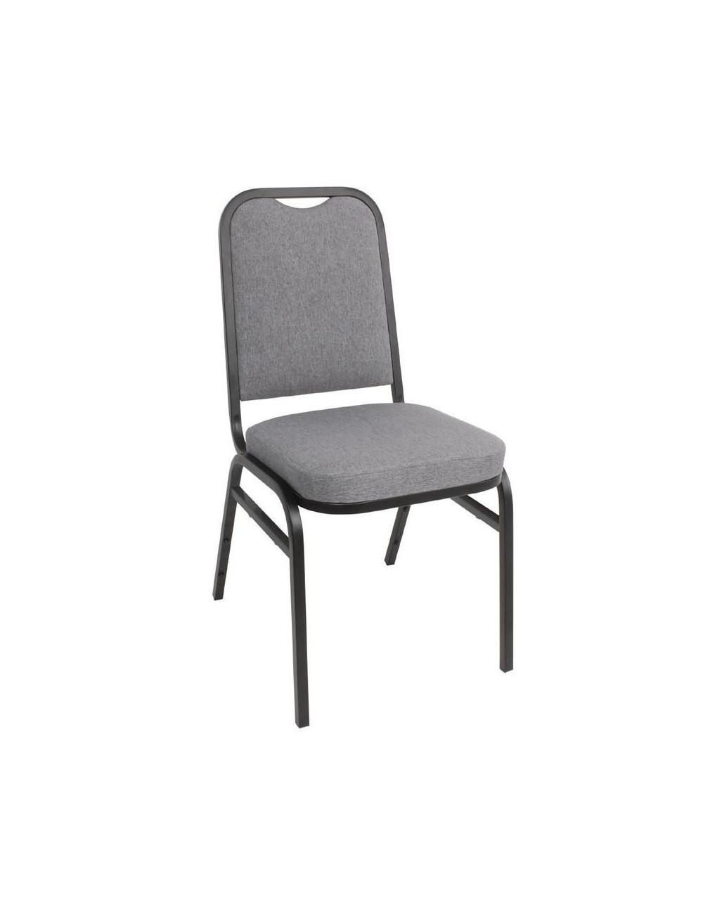 Chaise de banquet avec dossier carré et tissu gris Bolero lot de 4