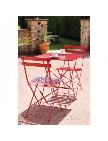 Chaises de terrasse en acier rouge Bolero (Lot de 2)