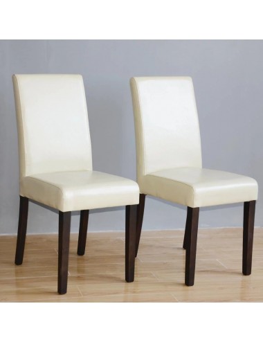 Chaises salle à manger simili cuir crème Bolero (Lot de 2)