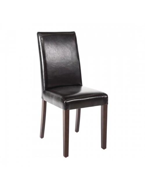 Chaises salle à manger simili cuir noir Bolero (Lot de 2) Chaises salle à manger simili cuir noir Bolero (Lot de 2)