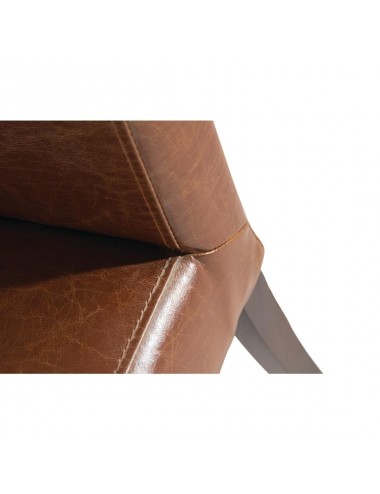 Chaises simili cuir avec dossier haut marron patiné Bolero (Lot de 2)