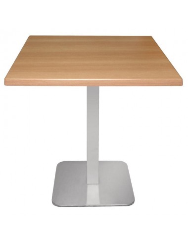 Pied de table carré en acier inoxydable Bolero