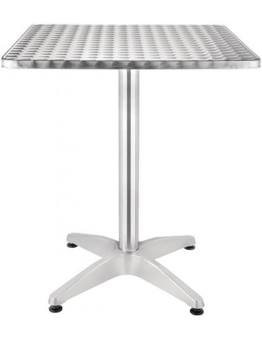 Table bistro carrée acier inoxydable Bolero 700mm