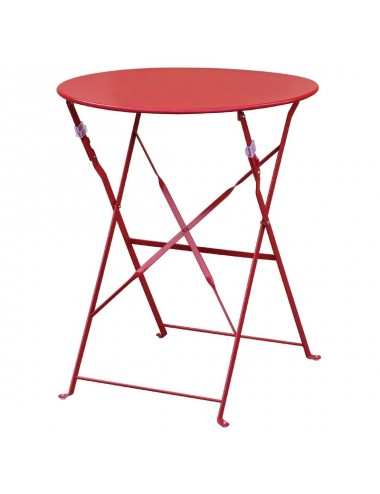 Table de terrasse ronde en acier rouge Bolero 595mm