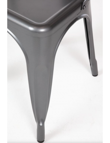 Chaises bistro en acier gris métallisé (Lot de 4)