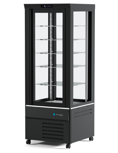 Vitrine pâtissière positive DESIGN 4 faces vitrées plateaux en verre 420 litres