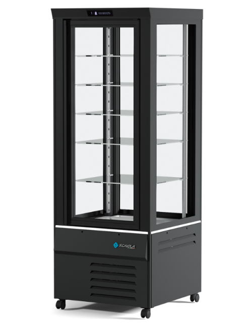 Vitrine pâtissière positive DESIGN 4 faces vitrées plateaux en verre 420 litres